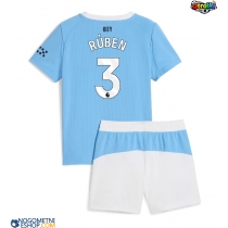 Otroški Nogometni dresi Manchester City Ruben Dias #3 Domači 2025-26 Kratek Rokav (+ Kratke hlače)